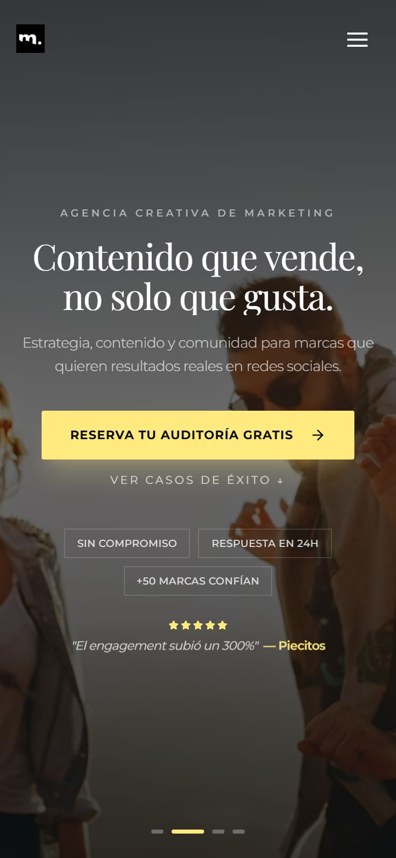 Home di agenciameltconcept.com su smartphone, con il titolo dell’agenzia.